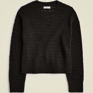 J. Crew Pointelle Sweater Black sz M NWT